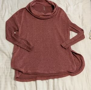 𝅺dusty pink cowl neck sweater size Petite Large
